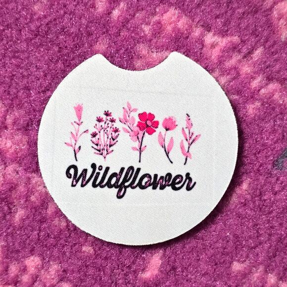 Sunflower Pink Circle Non Slip Handmade Kitchen Home Cup Car Accessories Coaster - Picture 3 of 3